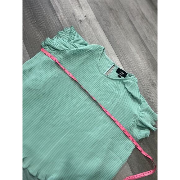 Vici San Mateo Plissé Top Pleated Aqua Blue Size Medium - Picture 6 of 10